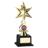 GOLD PLASTIC 'DANCE/GYM' STAR FIGURE ASSEMBLED ON BASE (1in CEN) - 8.5in